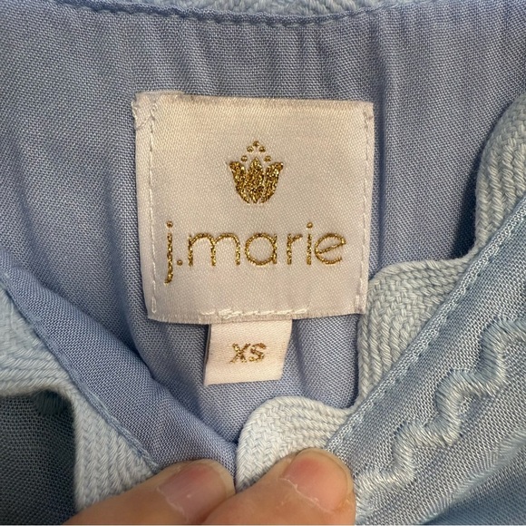 J. Marie Collection Ryan Baby Blue Embroidered Flutter Sleeve Sun Dress Size XS - Picture 4 of 10